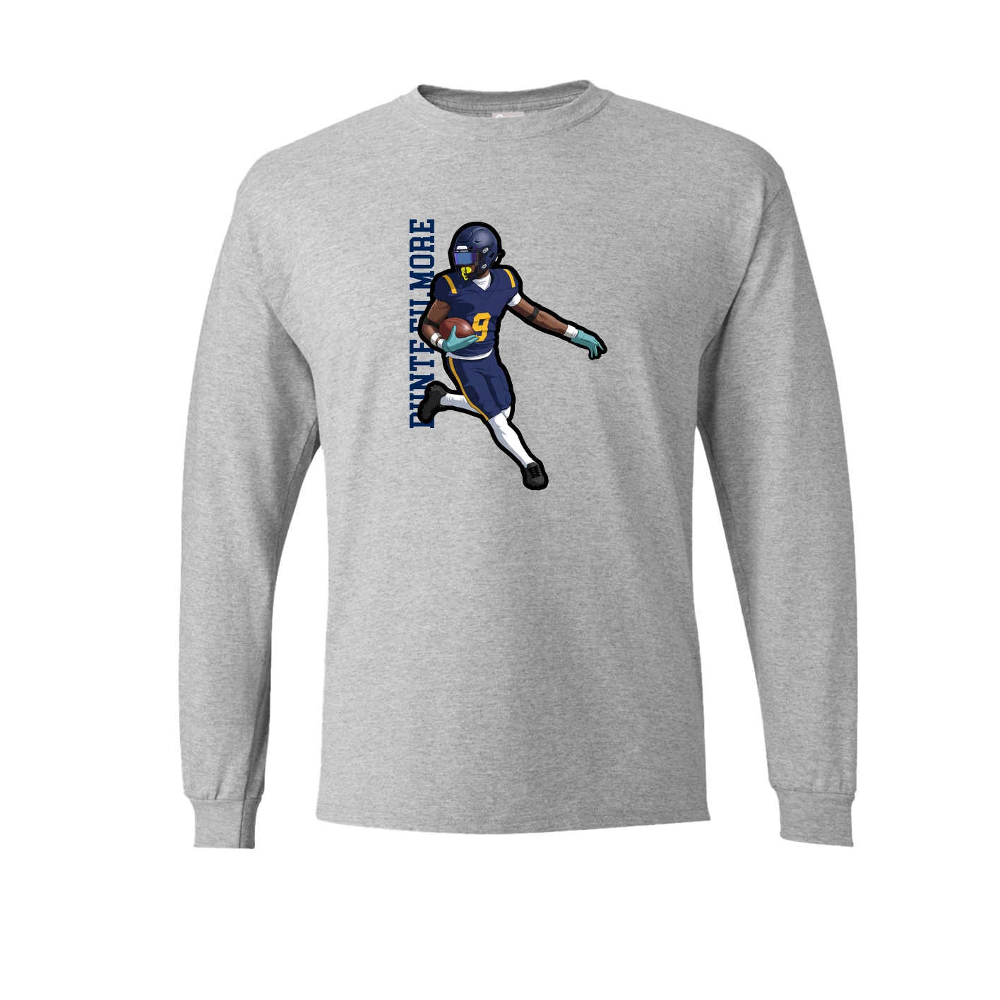 Long Sleeve Tee — Name Vertical in Grey