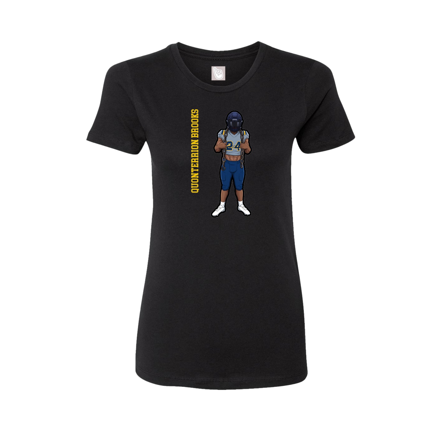 Womens Tee — Name Vertical in Black