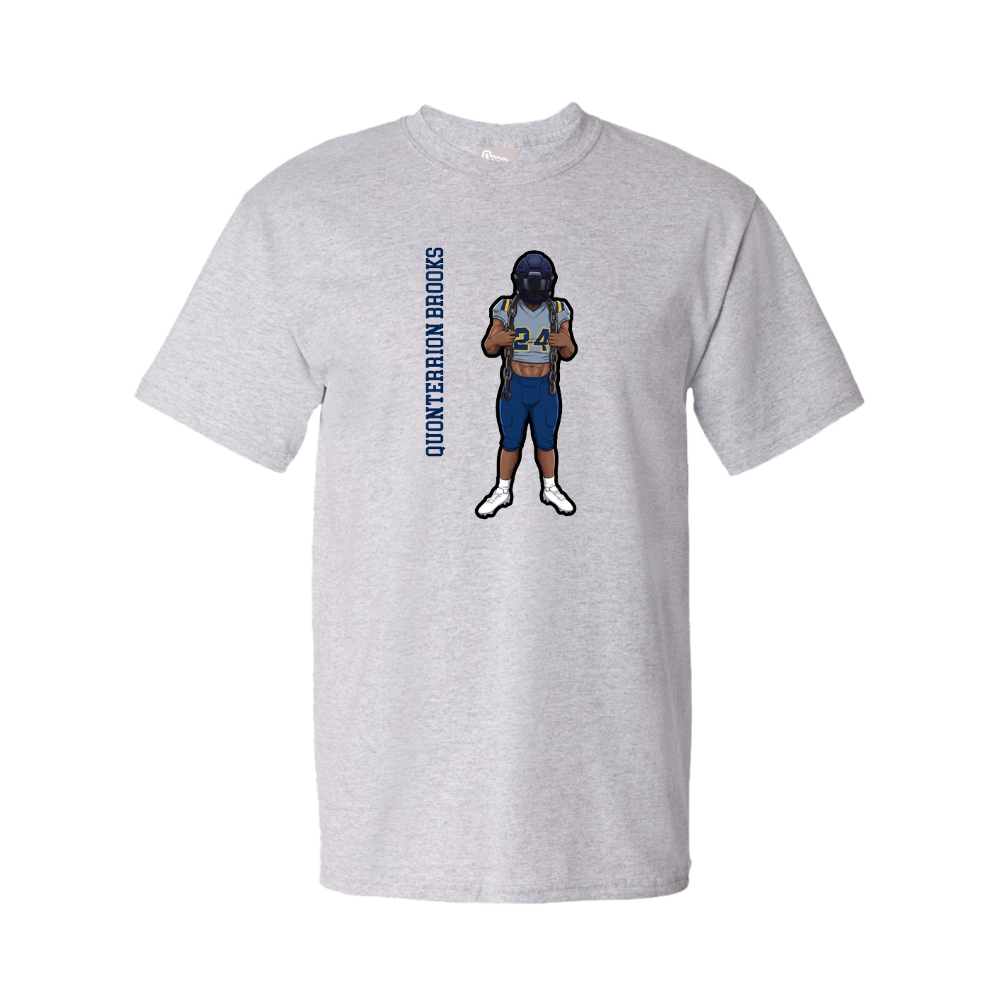 Youth Tee — Name Vertical in Grey