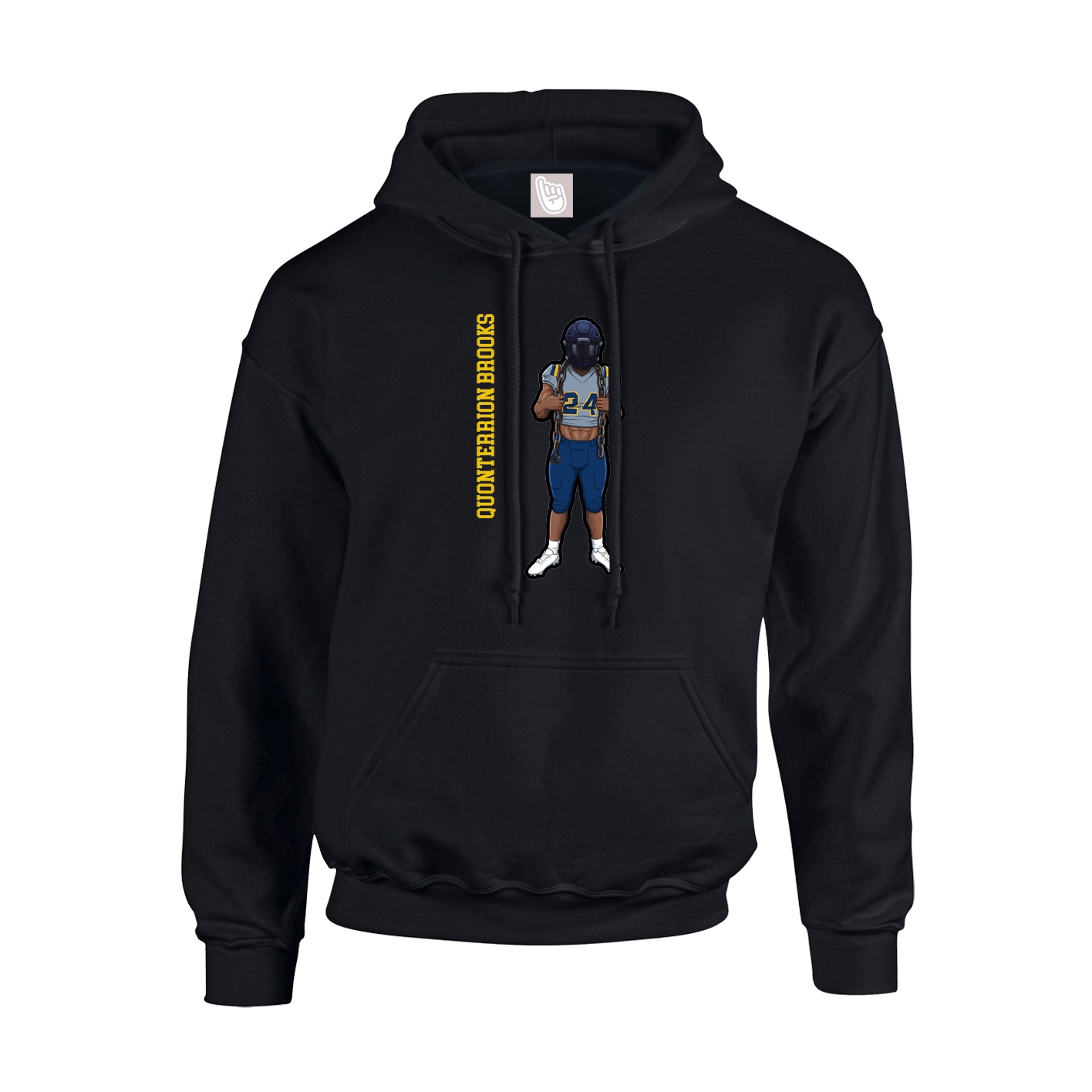 Hoodie — Name Vertical in Black