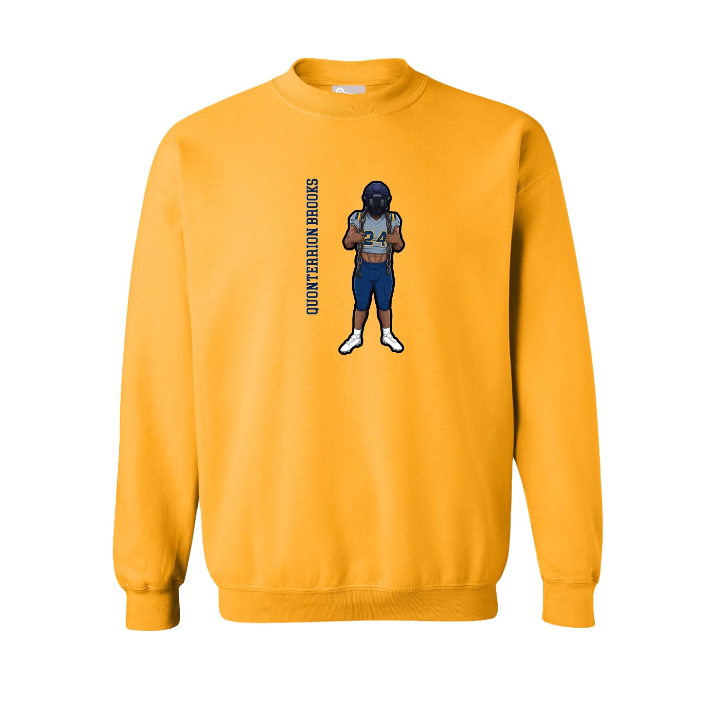 Fleece Crew — Name Vertical in Gold