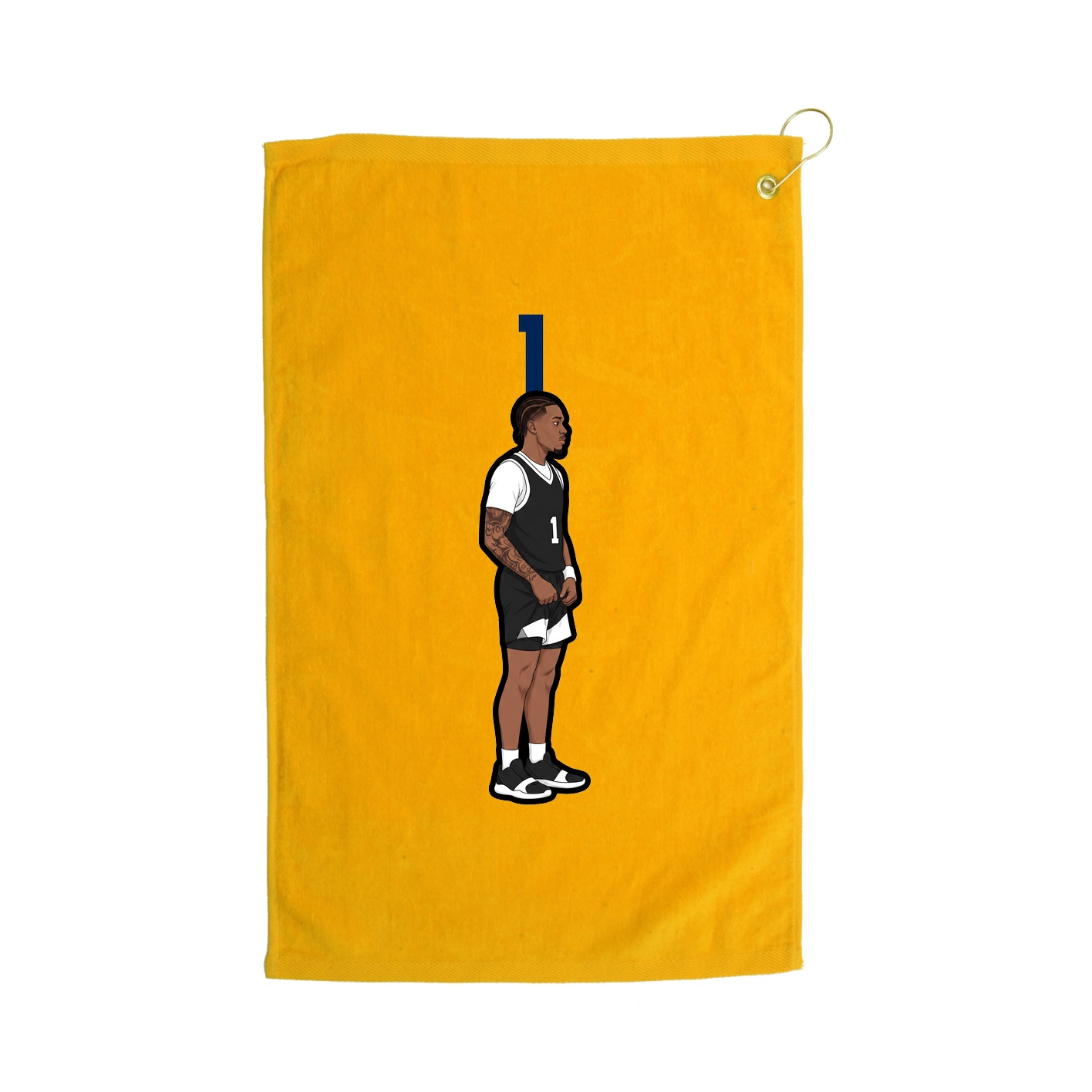 Golf Towel — Number Top in Gold
