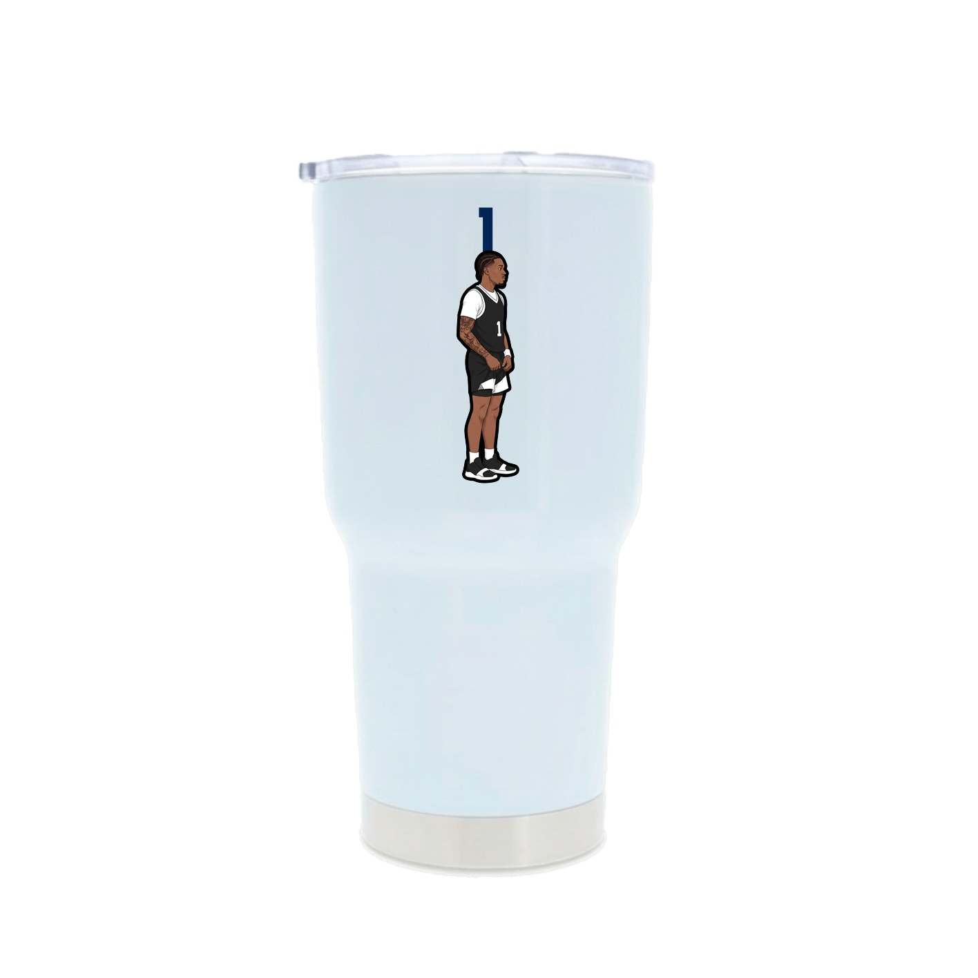 30oz Stainless Steel Tumbler — Number Top in White