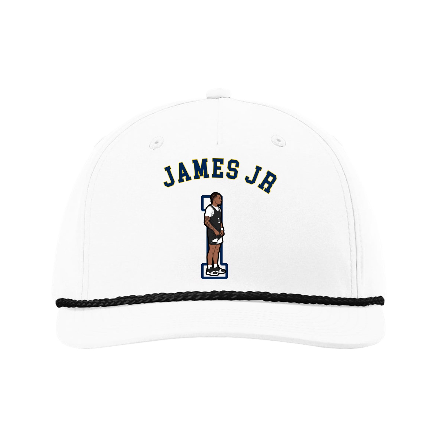 Five-Panel Classic Rope Cap — Shirsey Arch in White