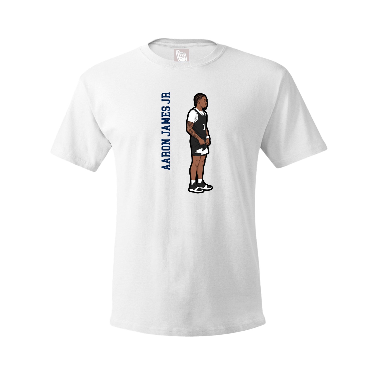 Youth Tee — Name Vertical in White