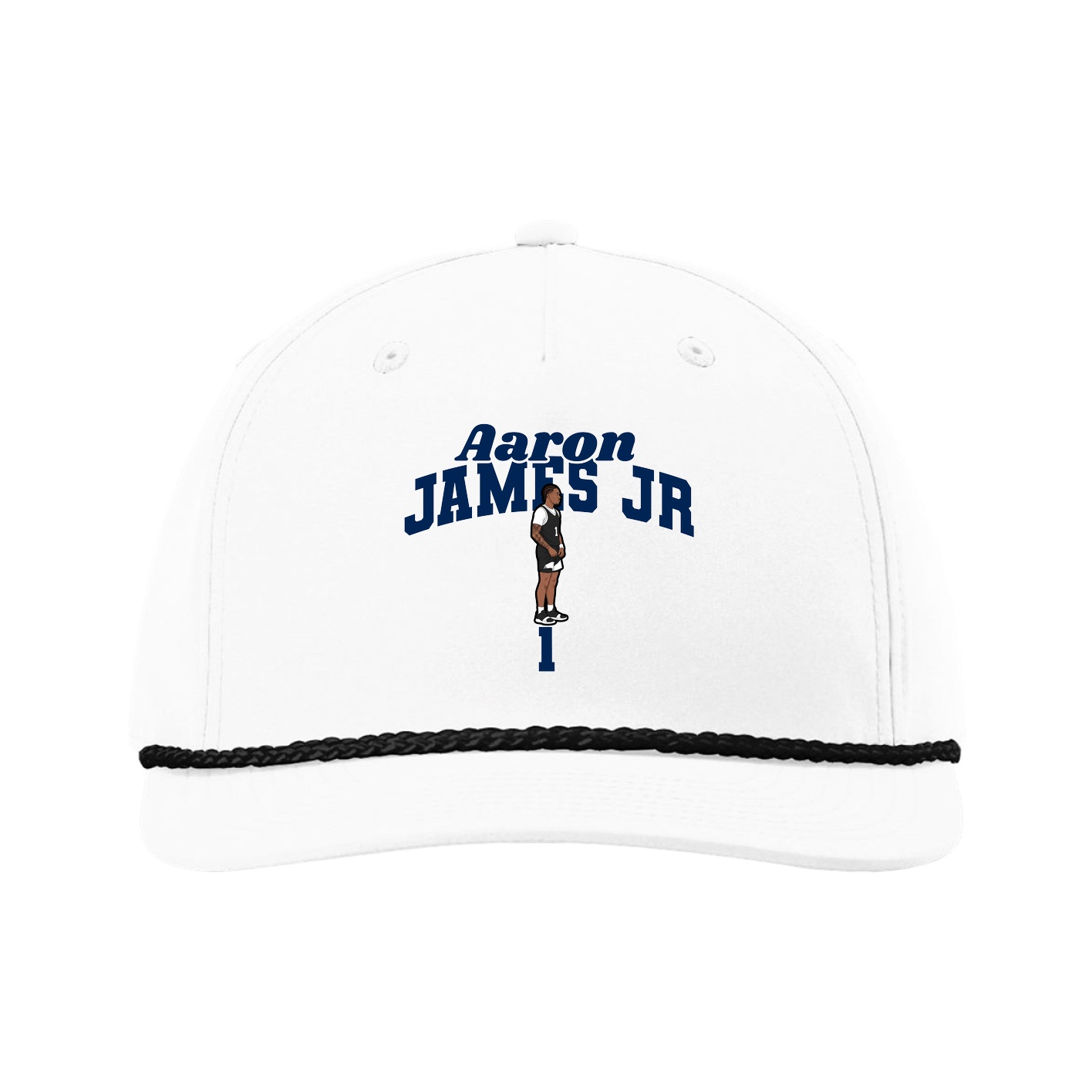 Five-Panel Classic Rope Cap — Signature Arch in White