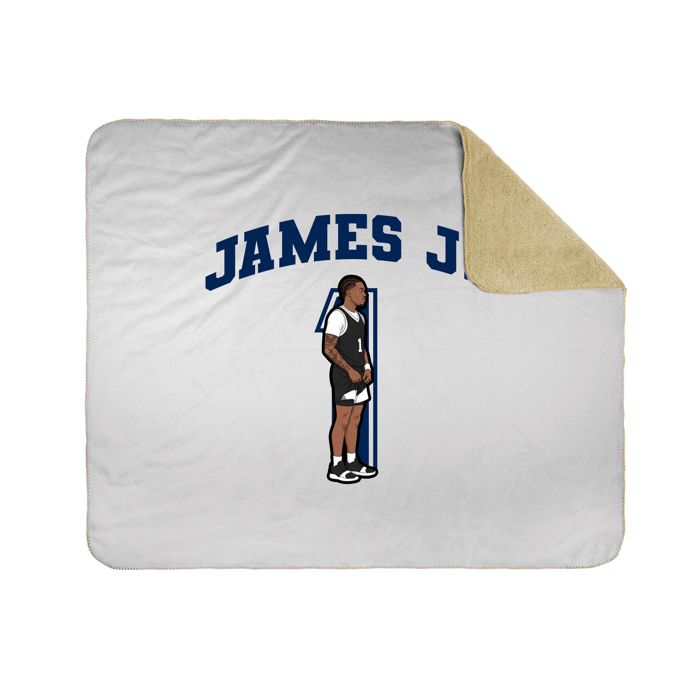 Throw Blanket — Number in White