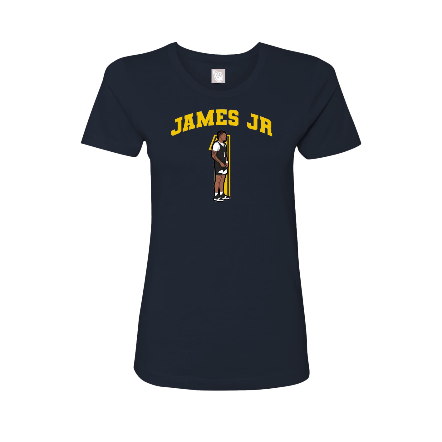 Fitted Women's Tee — Number in Navy