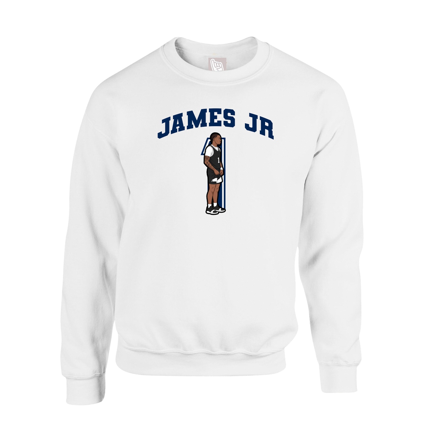 Fleece Crew — Number in White