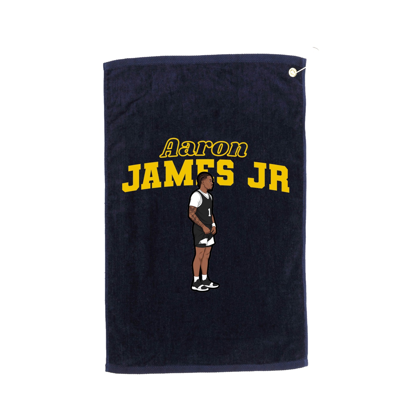 Golf Towel — Name Arch in Navy
