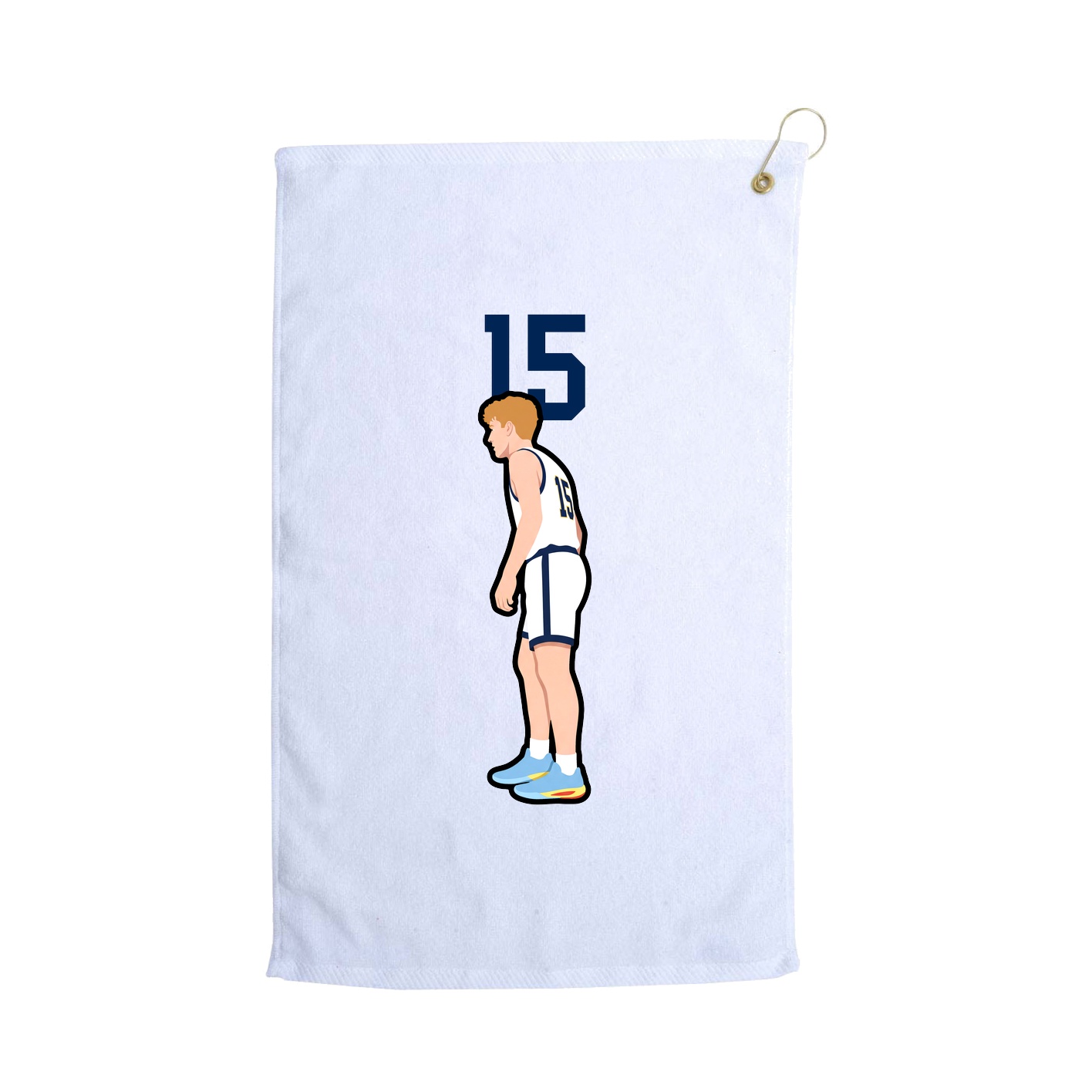 Golf Towel — Number Top in White