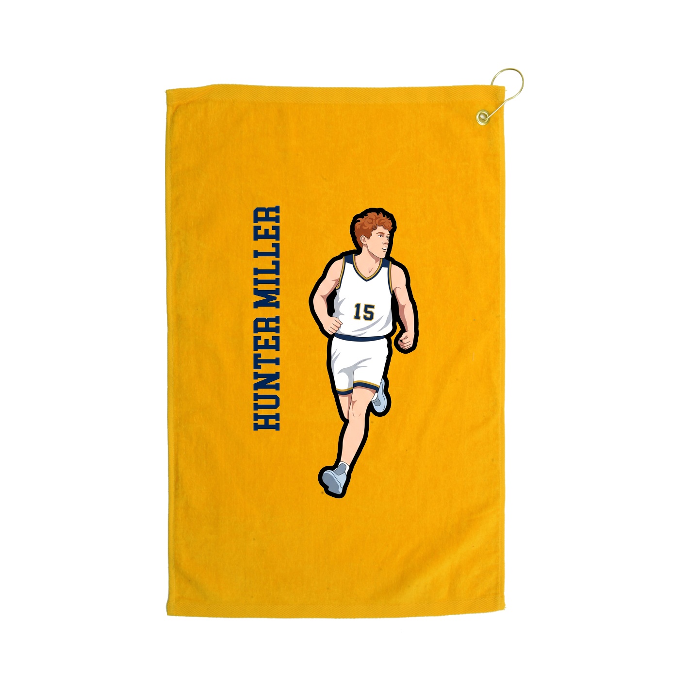 Golf Towel — Name Vertical in Gold