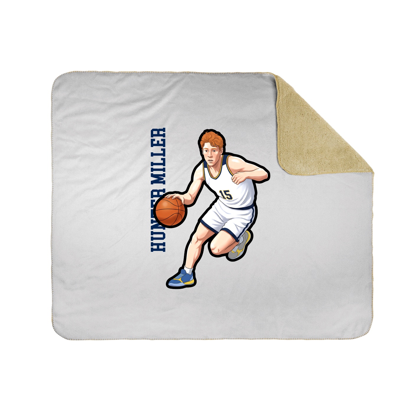 Throw Blanket — Name Vertical in White