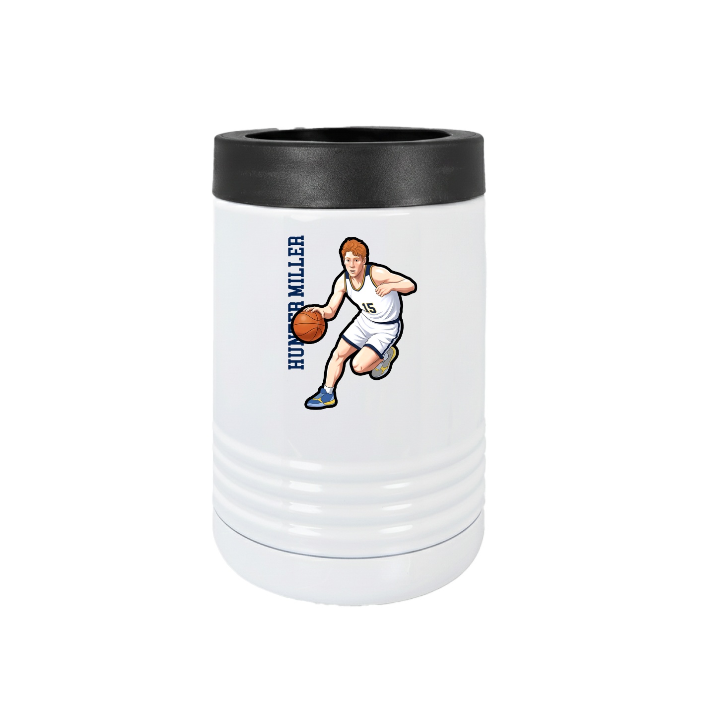 Beverage Holder — Name Vertical in White