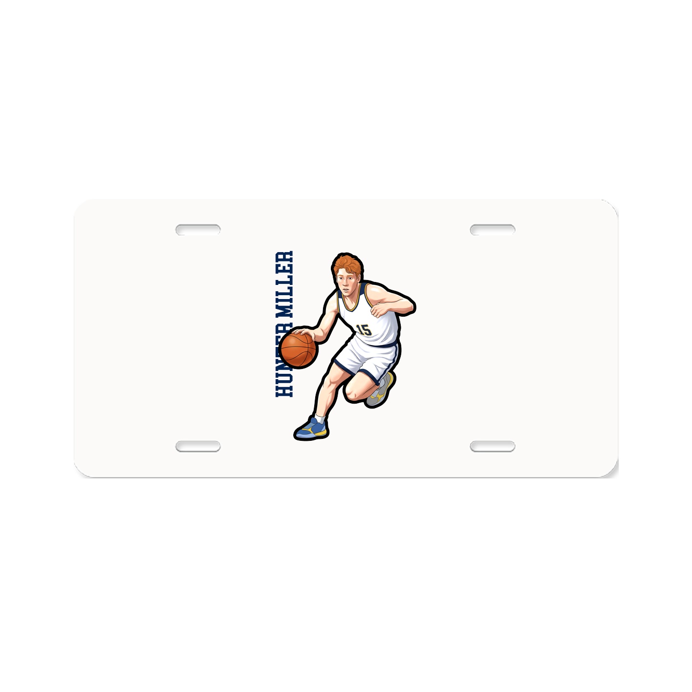 License Plate — Name Vertical in Classic