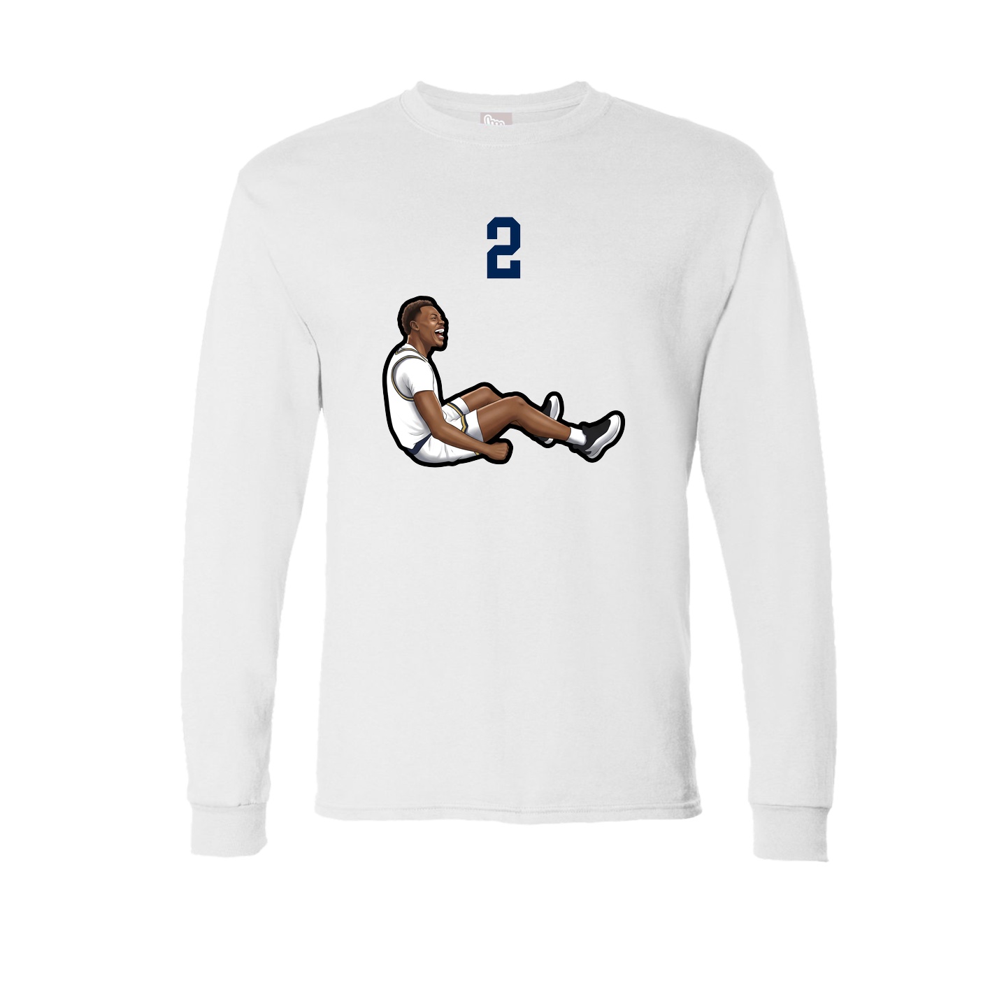 Long Sleeve Tee — Number Top in White