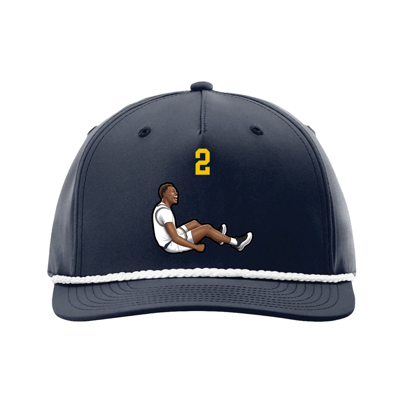 Five-Panel Classic Rope Cap — Number Top in Navy