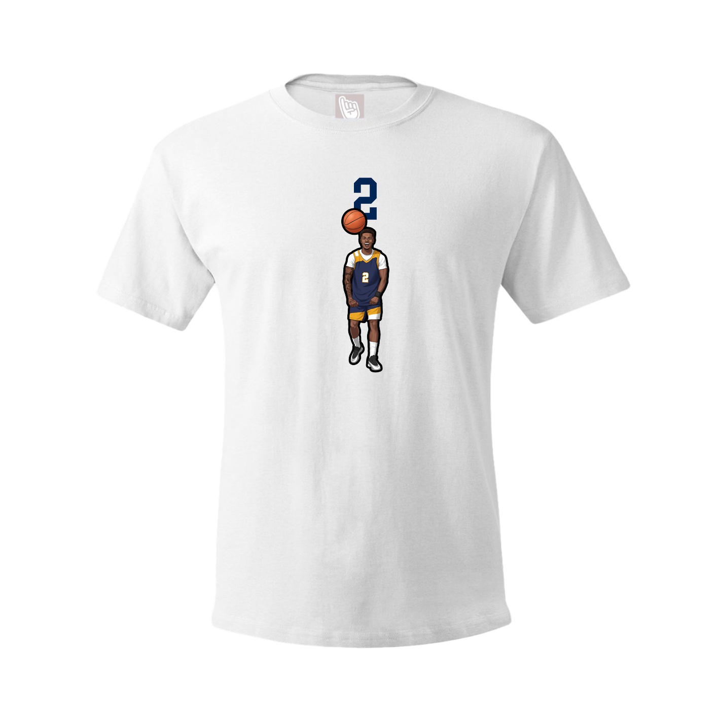 Youth Tee — Number Top in White