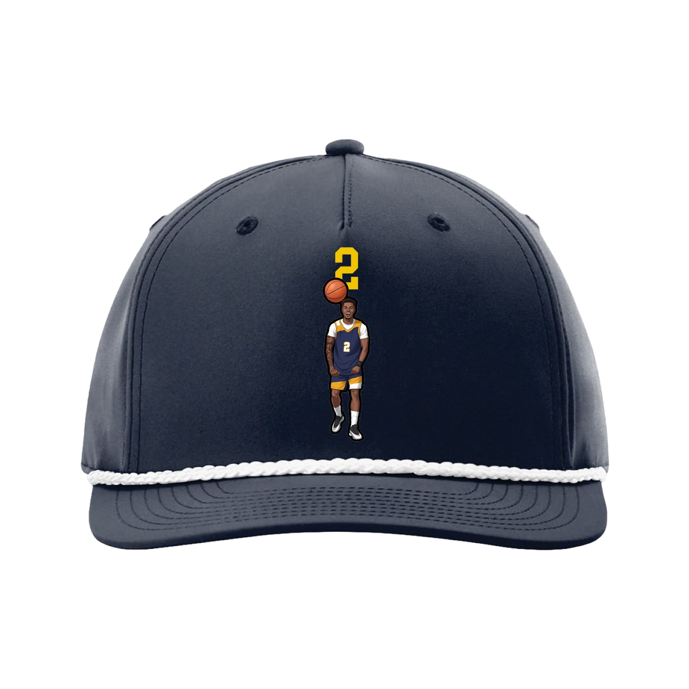 Five-Panel Classic Rope Cap — Number Top in Navy