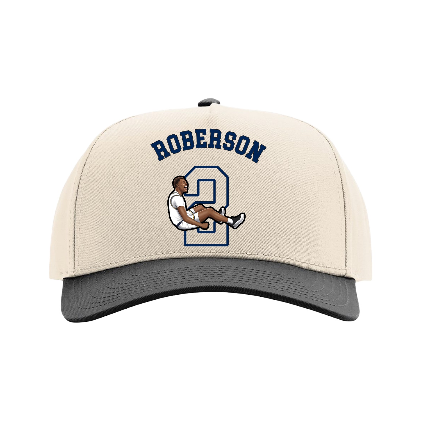 Full Fabric Five-Panel Champ Cap — Shirsey Arch in Cream/Black