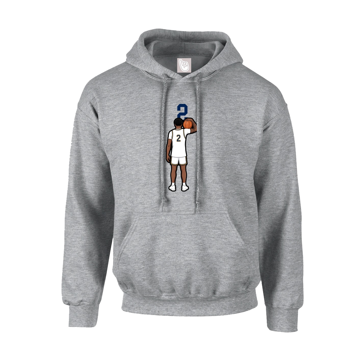 Hoodie — Number Top in Grey