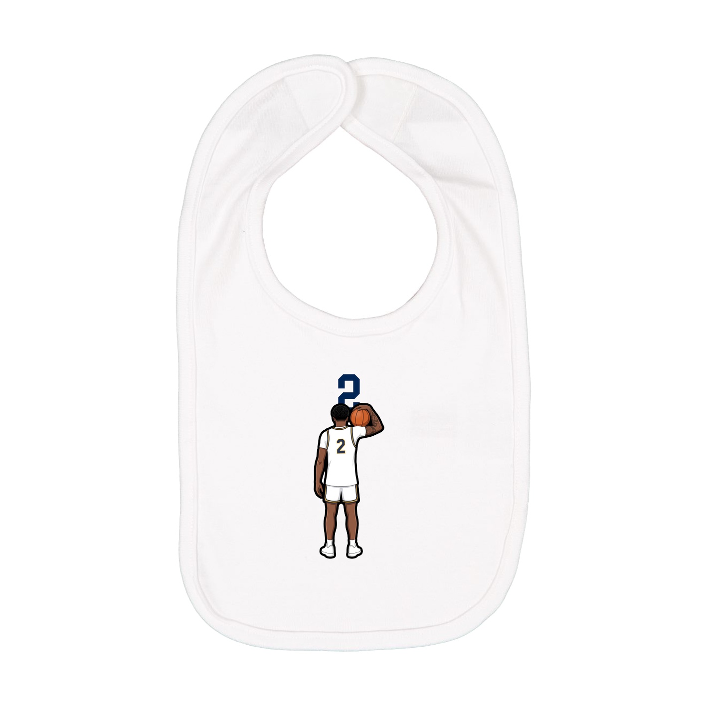 Infant Bib — Number Top in White