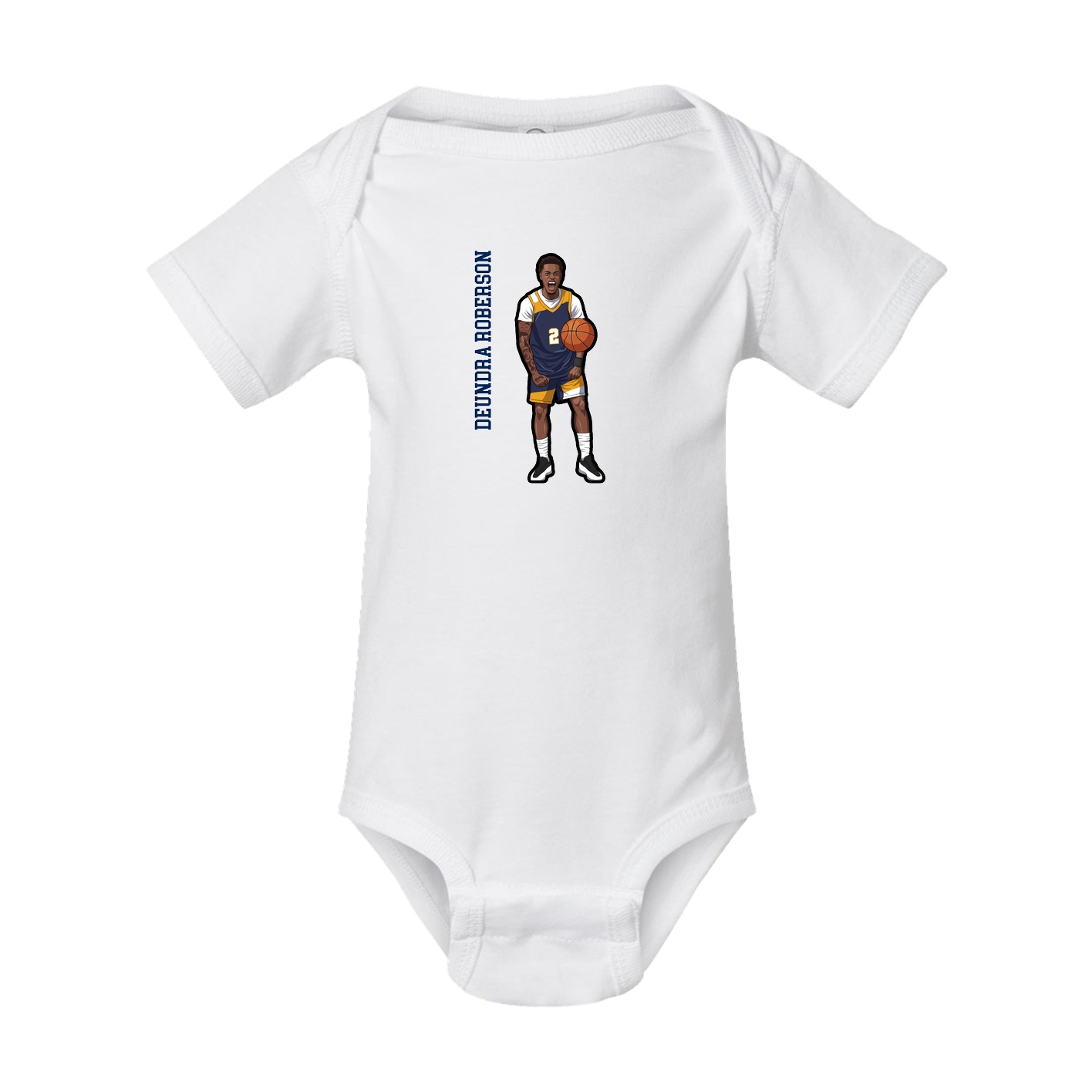 Baby Onesie — Name Vertical in White