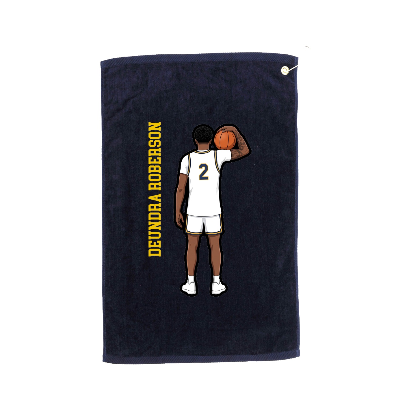 Golf Towel — Name Vertical in Navy