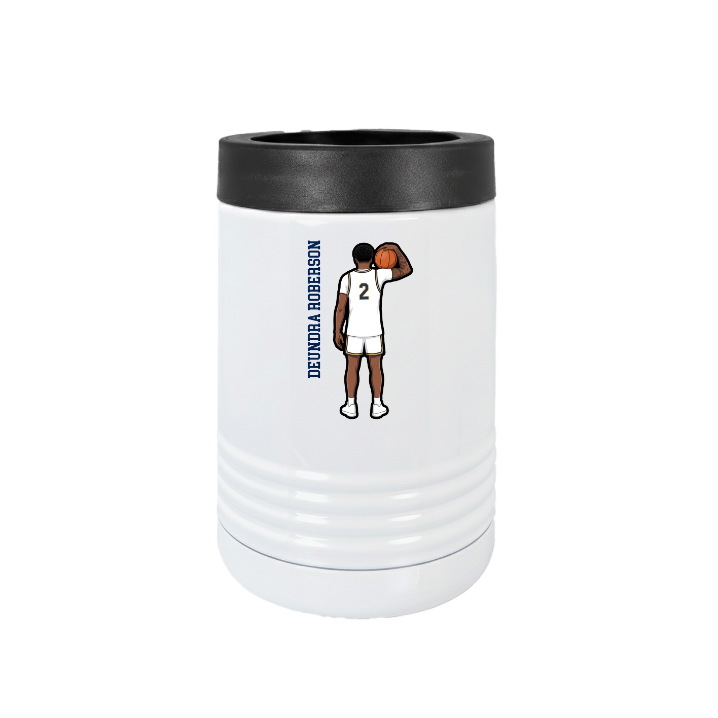 Beverage Holder — Name Vertical in White