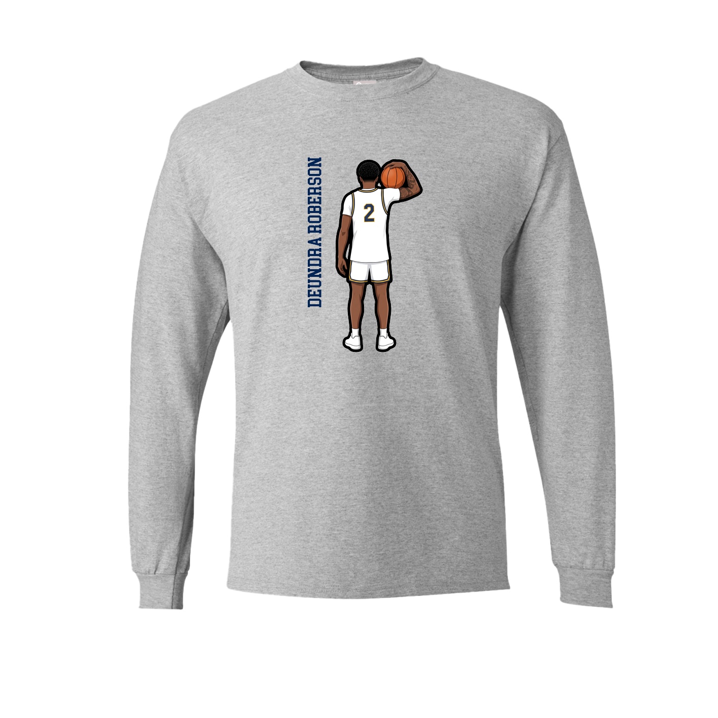 Long Sleeve Tee — Name Vertical in Grey