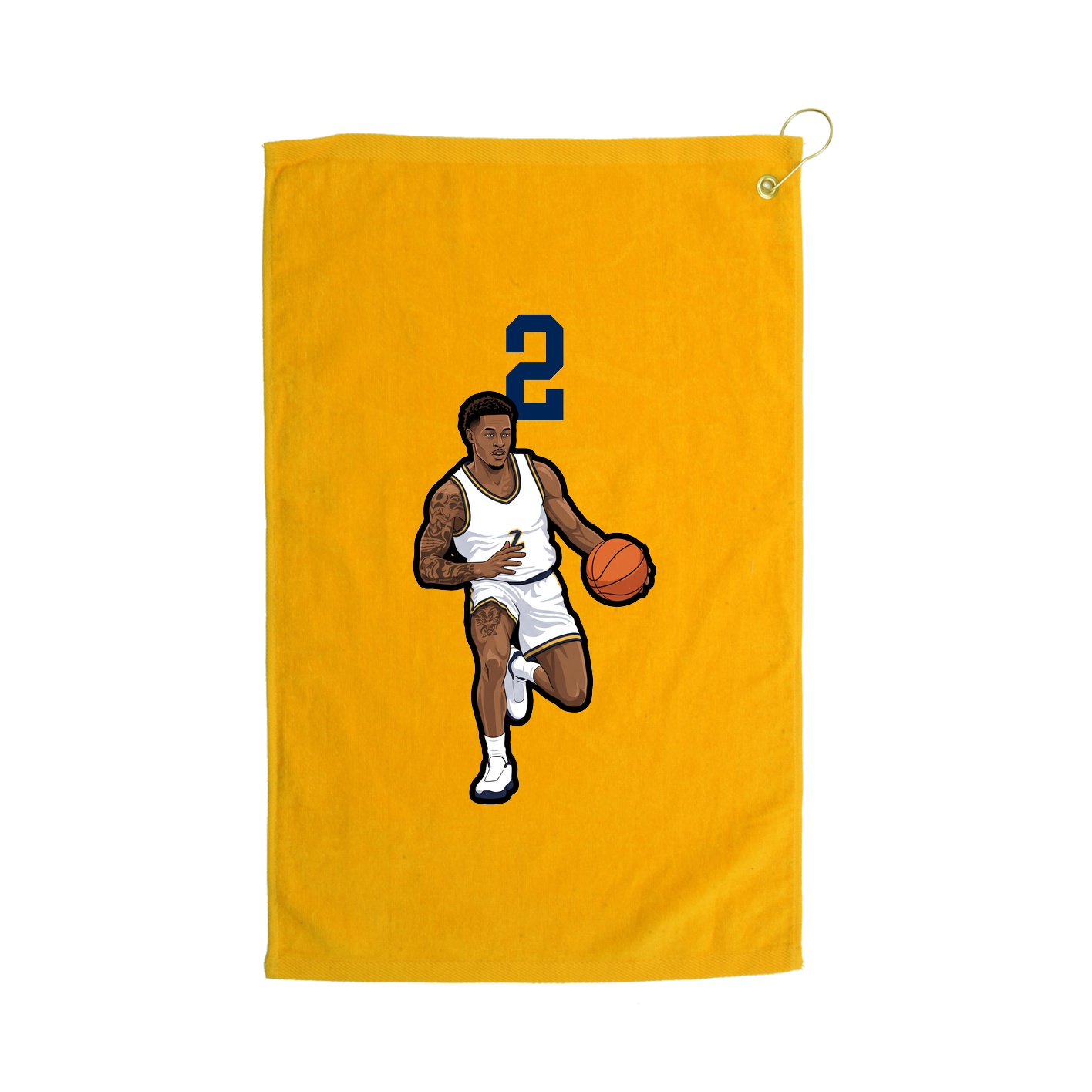 Golf Towel — Number Top in Gold