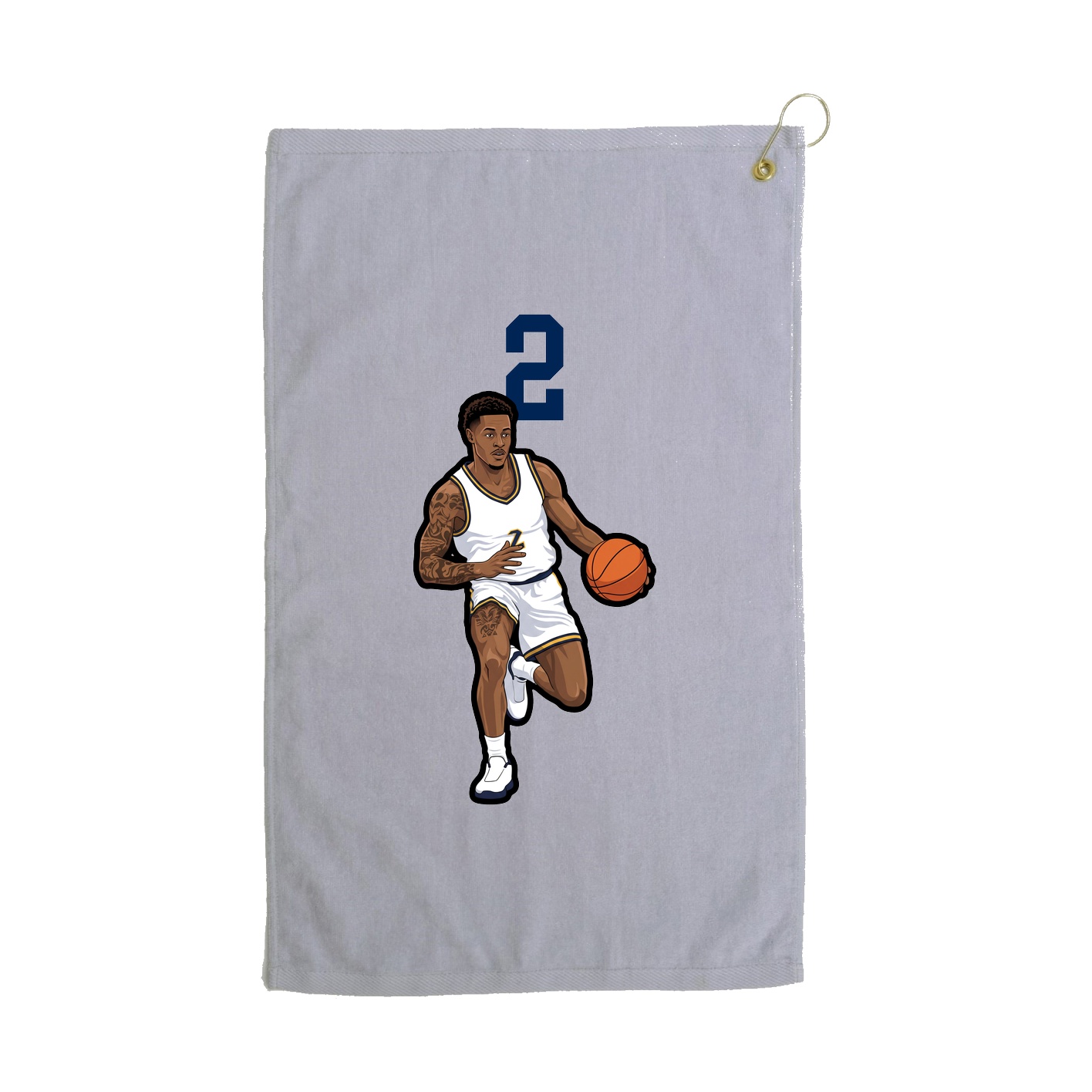 Golf Towel — Number Top in Grey