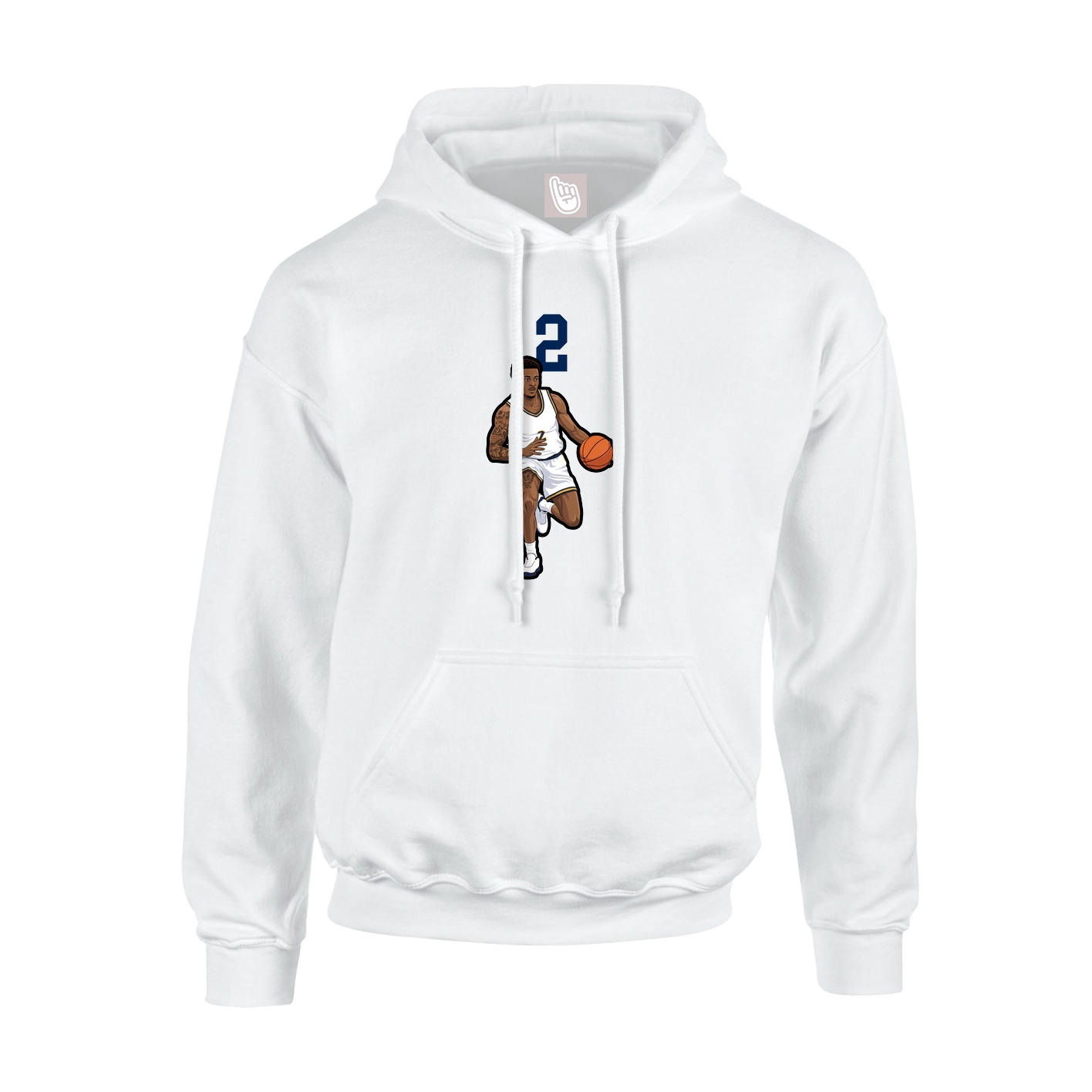 Youth Hoodie — Number Top in White