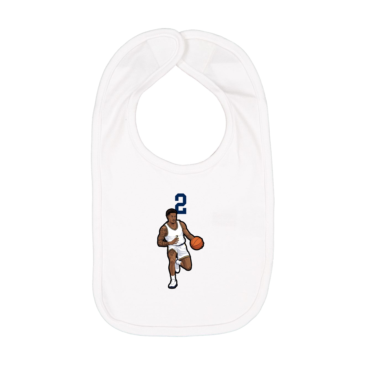 Infant Bib — Number Top in White