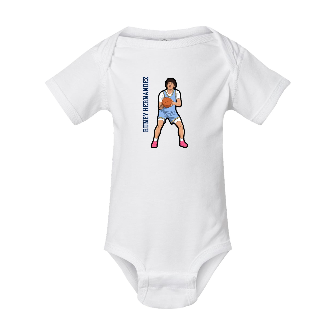 Baby Onesie — Name Vertical in White