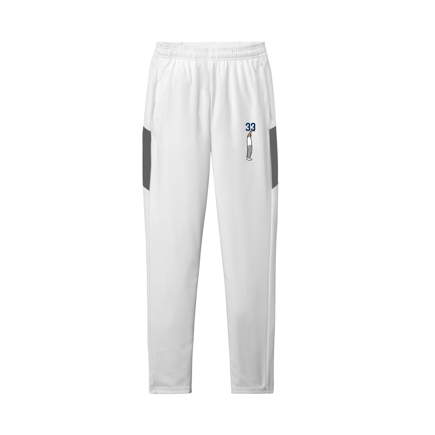 Team Travel Pant — Number Top in White/Grey