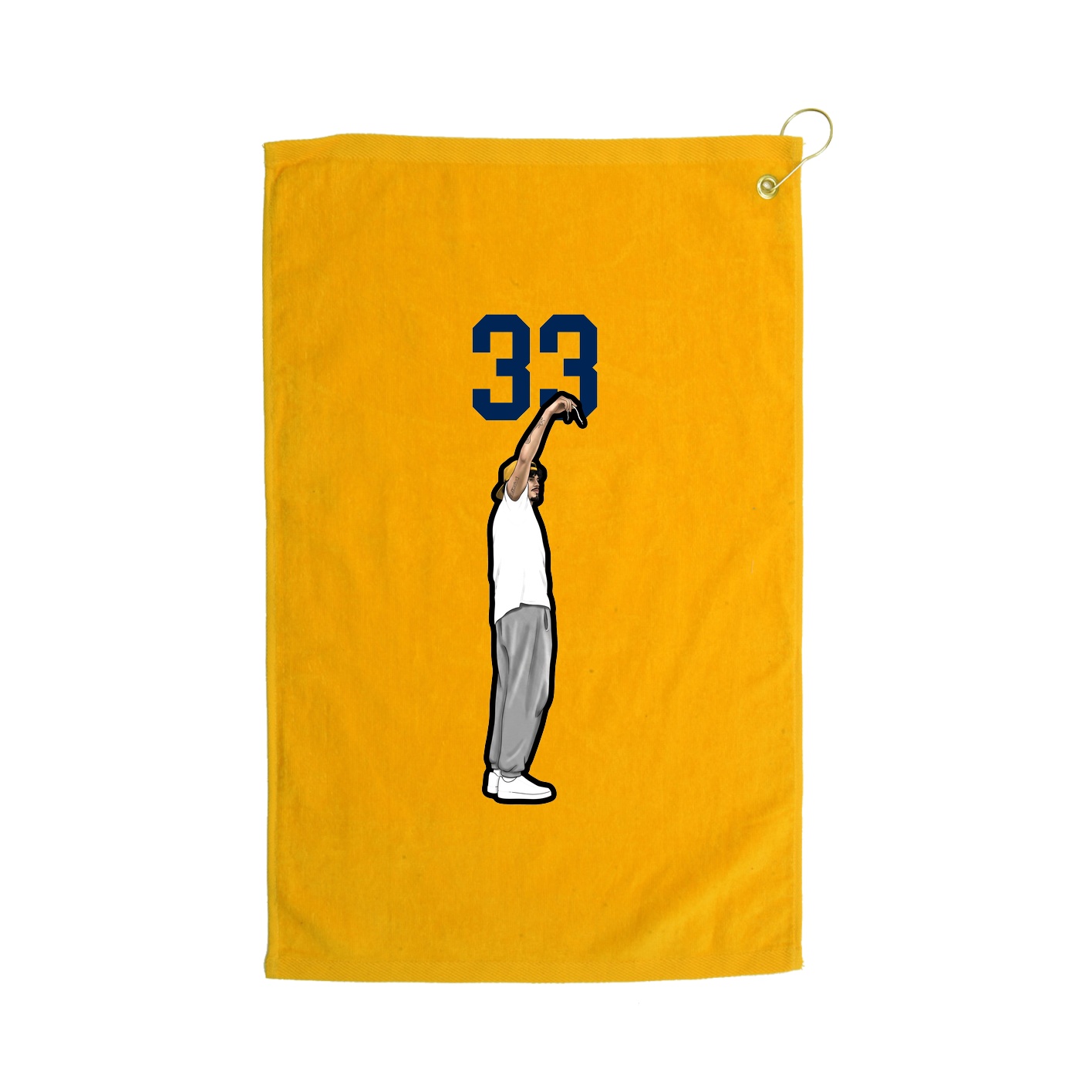 Golf Towel — Number Top in Gold