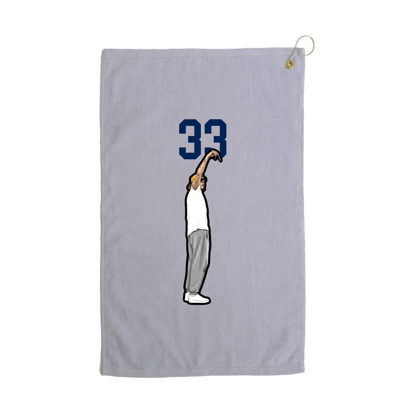 Golf Towel — Number Top in Grey