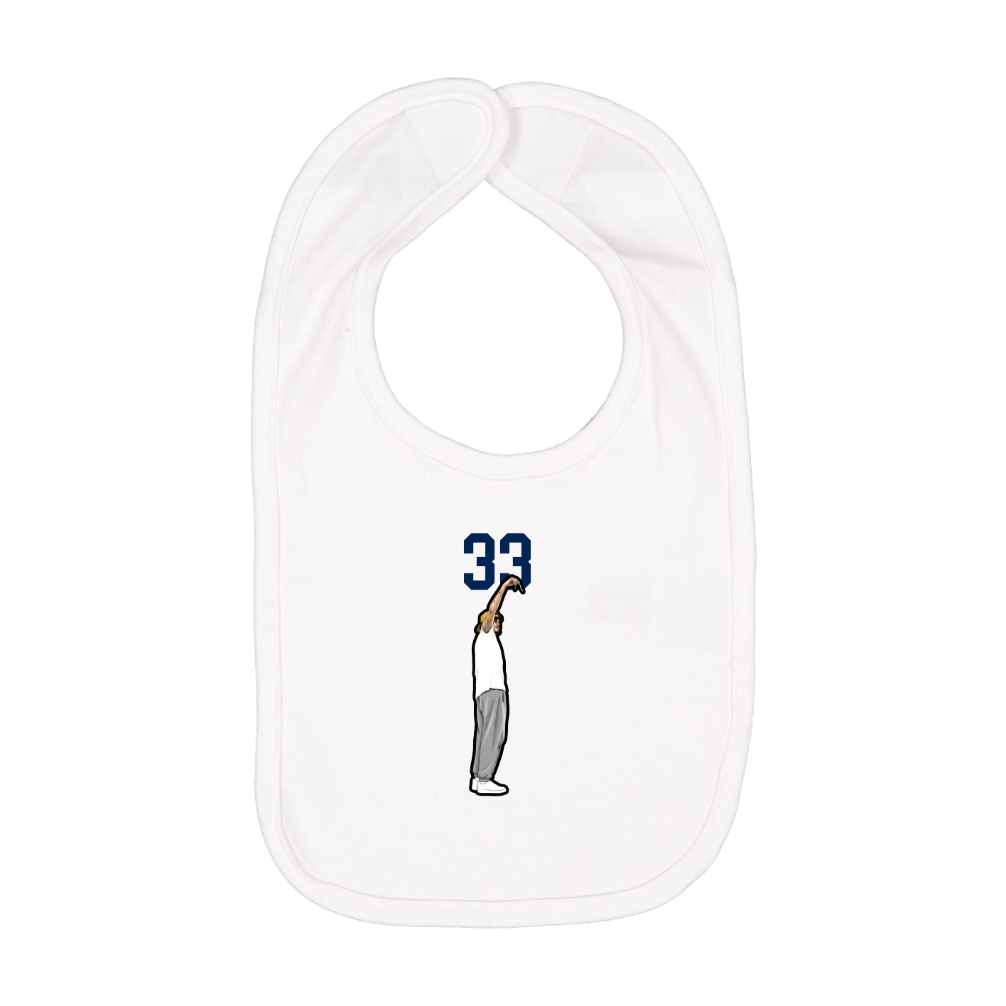 Infant Bib — Number Top in White