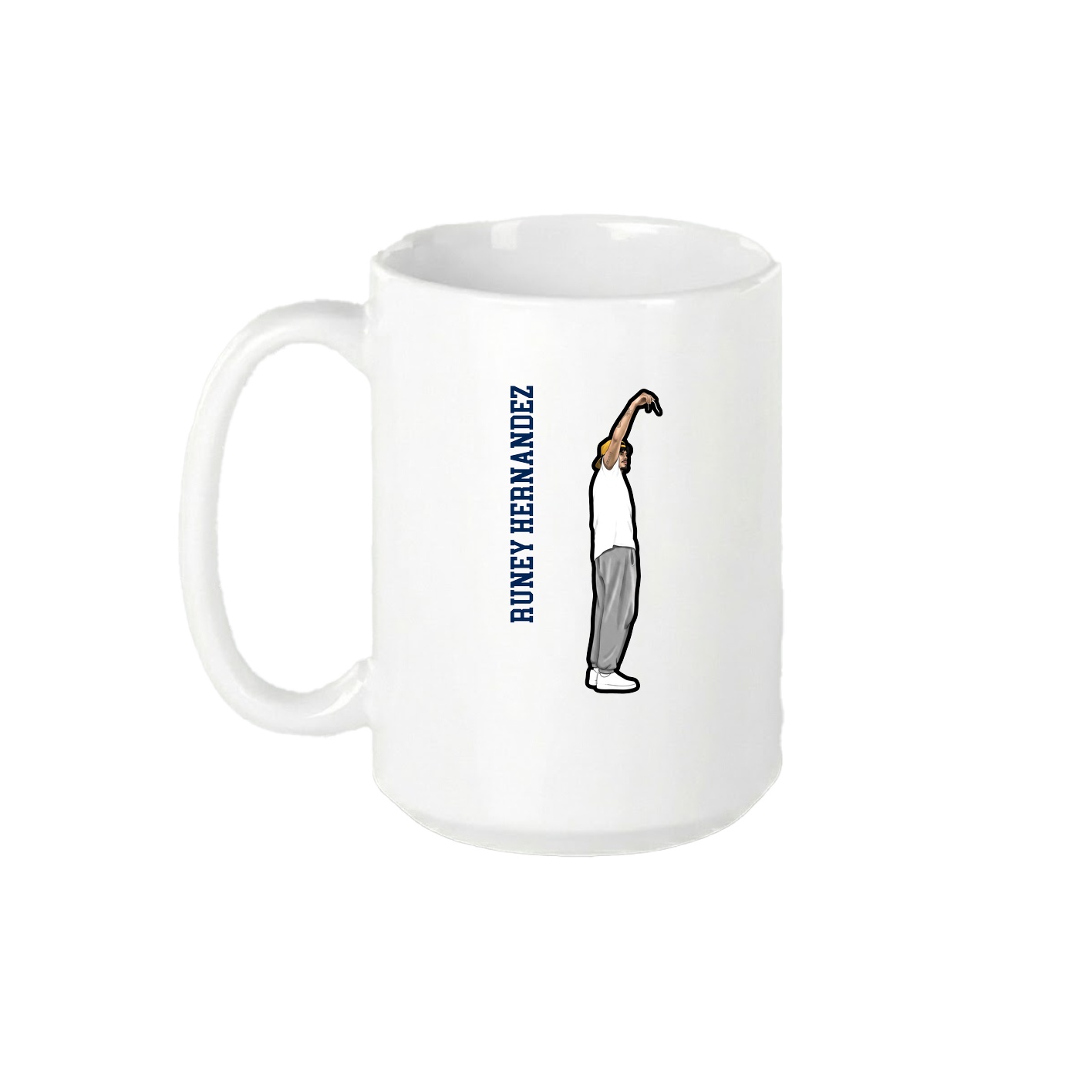 15oz Coffee Mug — Name Vertical in White