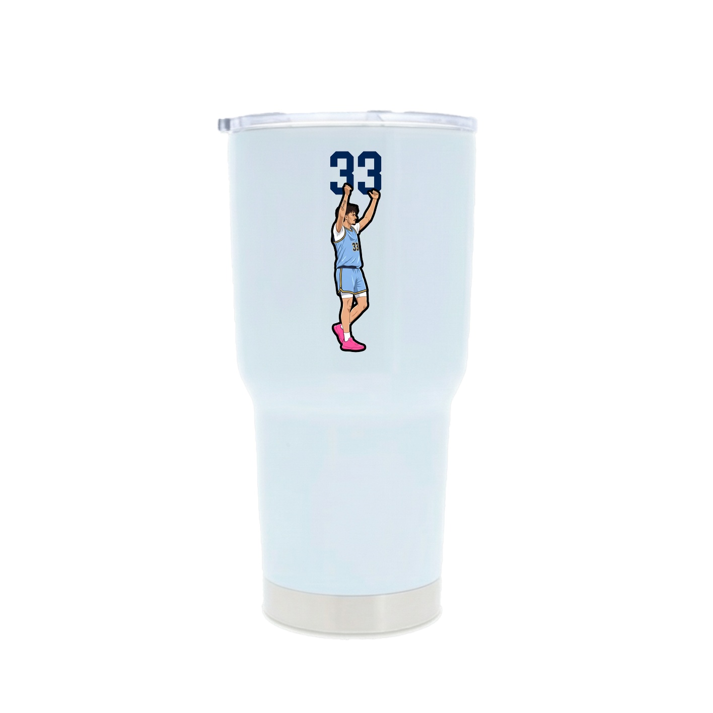 30oz Stainless Steel Tumbler — Number Top in White