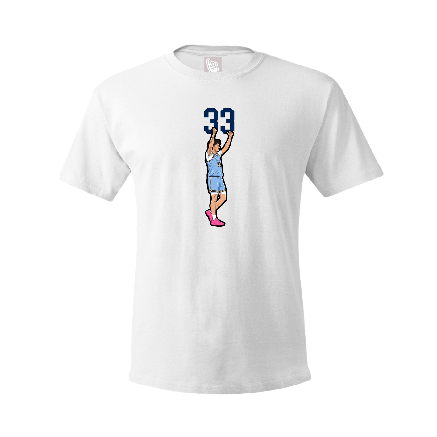 Youth Tee — Number Top in White
