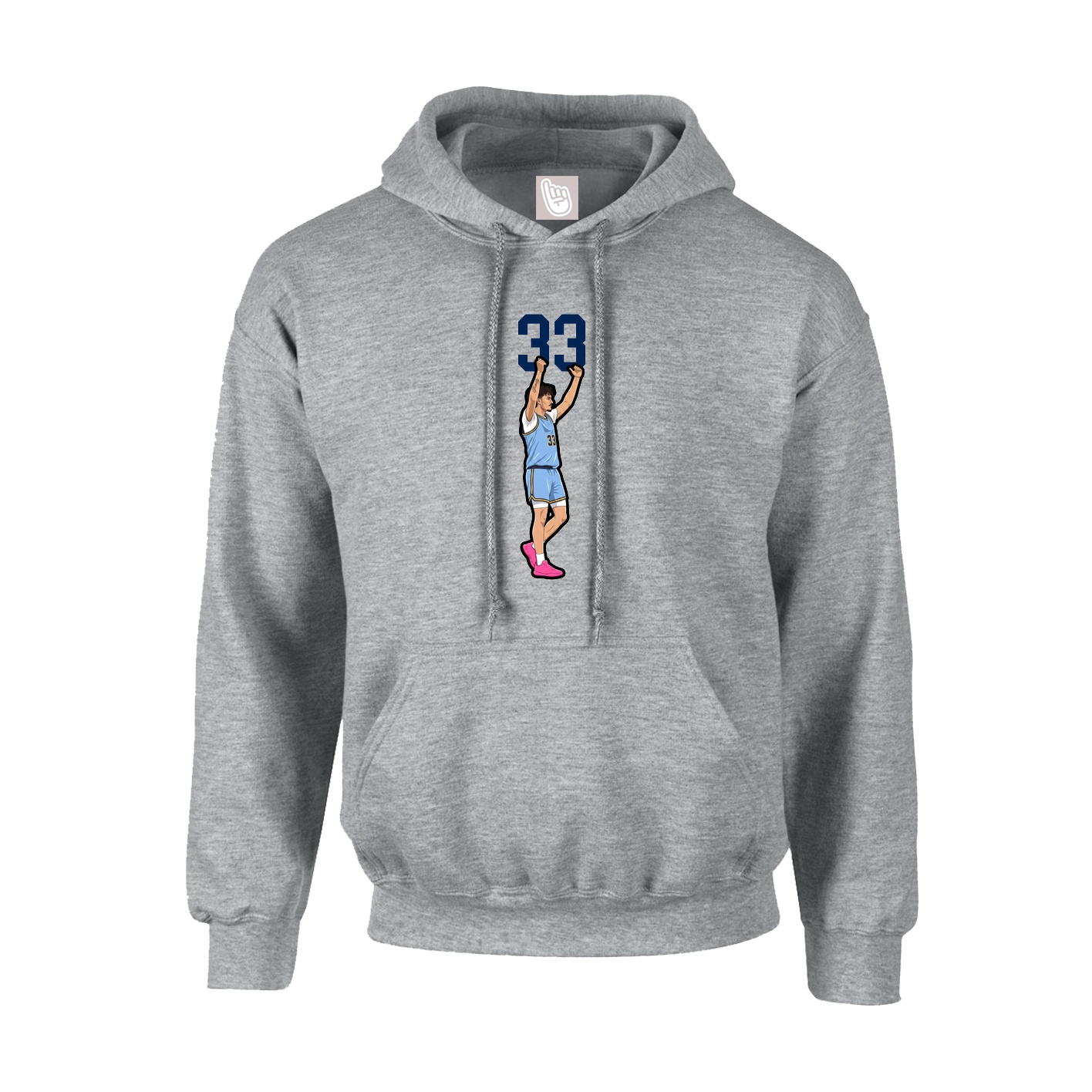 Hoodie — Number Top in Grey