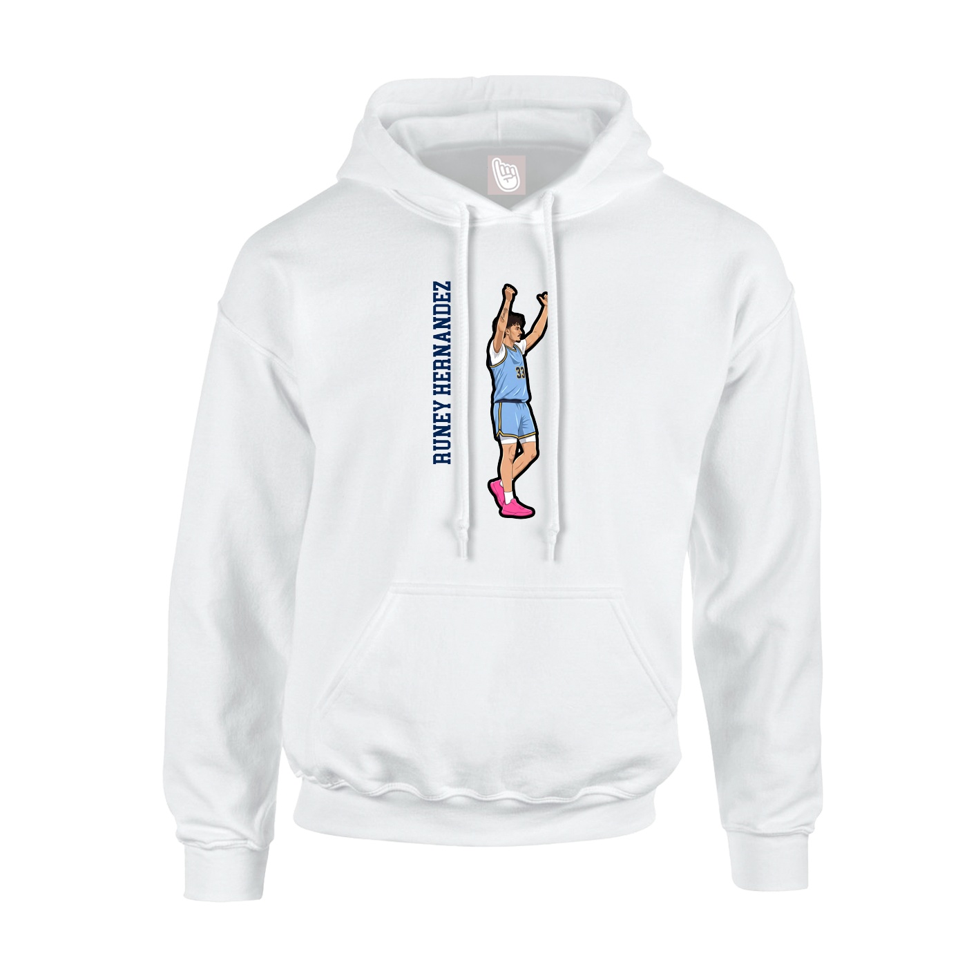 Youth Hoodie — Name Vertical in White