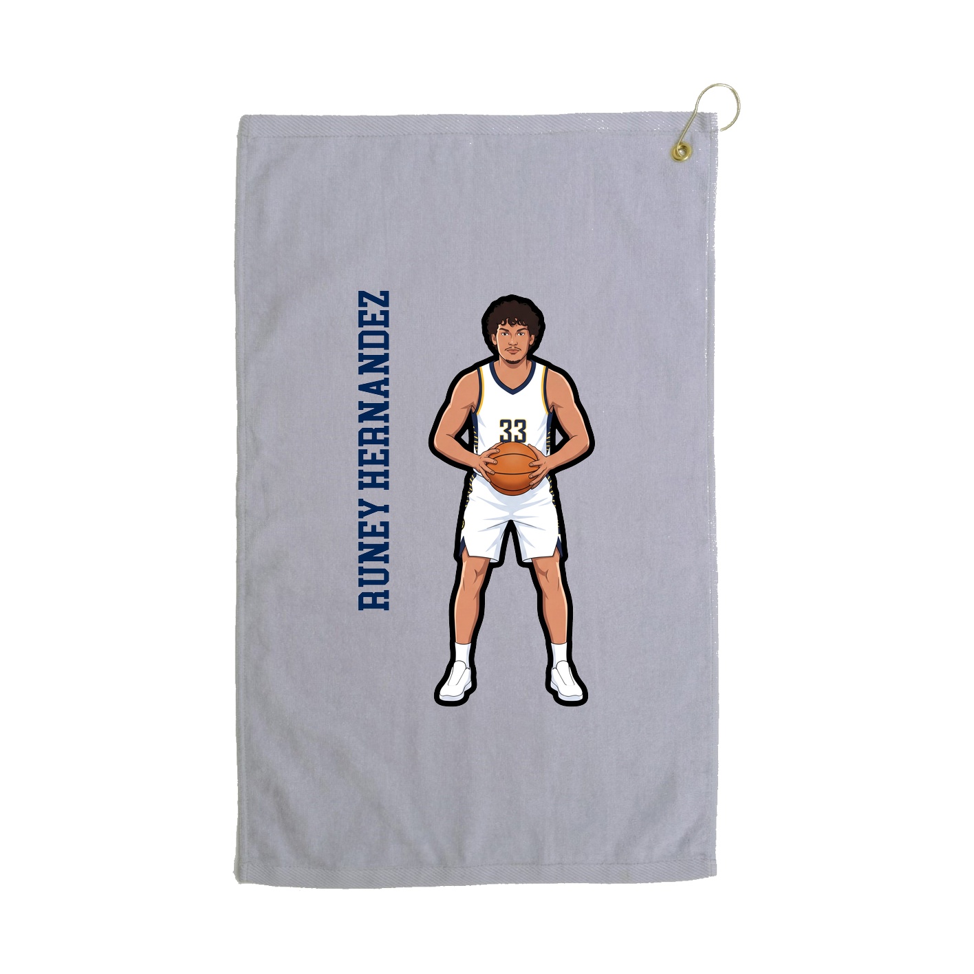 Golf Towel — Name Vertical in Grey