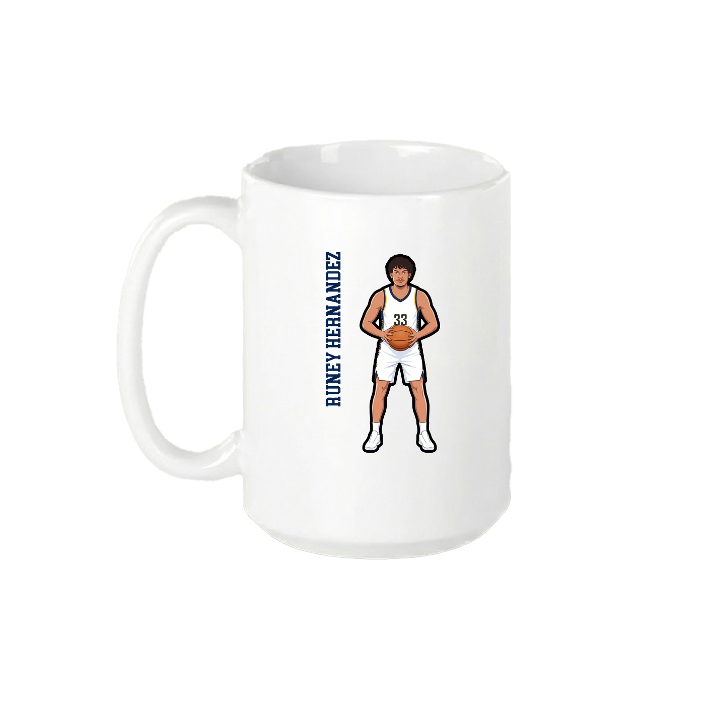 15oz Coffee Mug — Name Vertical in White