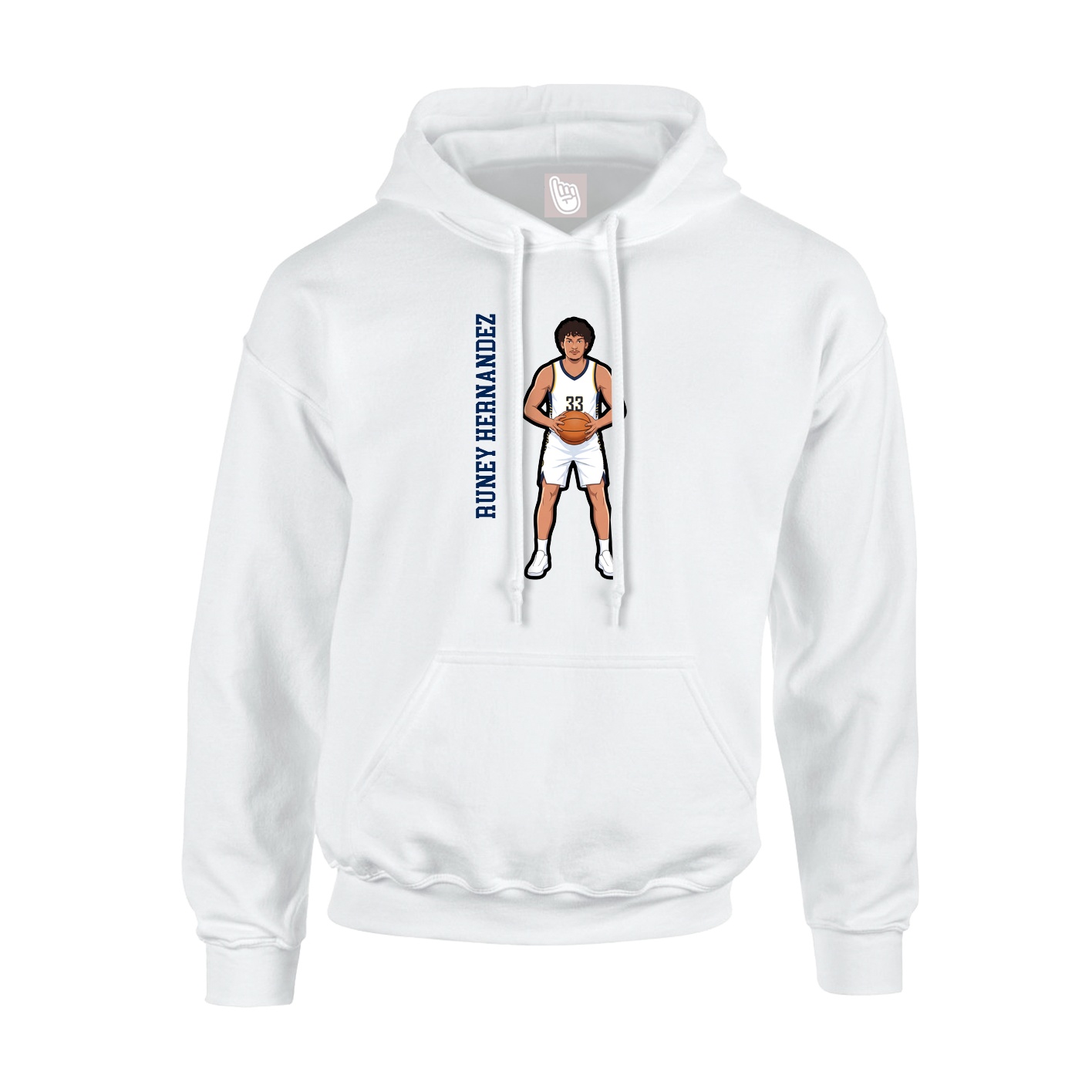 Youth Hoodie — Name Vertical in White