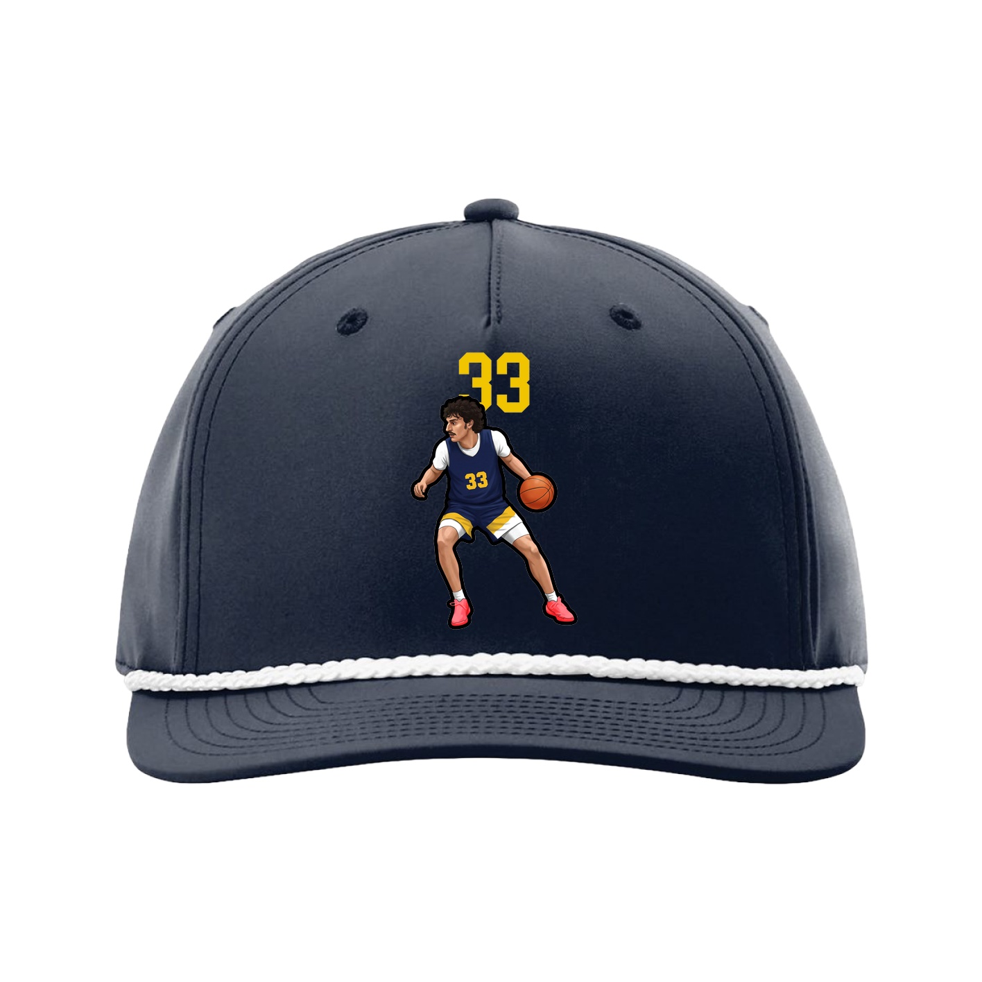 Five-Panel Classic Rope Cap — Number Top in Navy