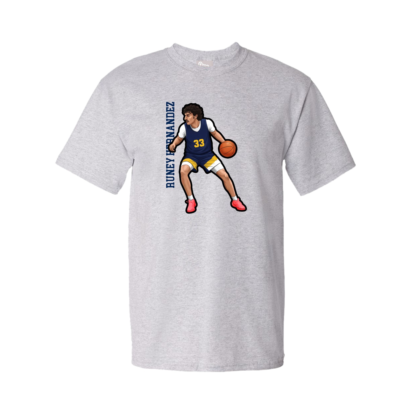 Tee — Name Vertical in Grey