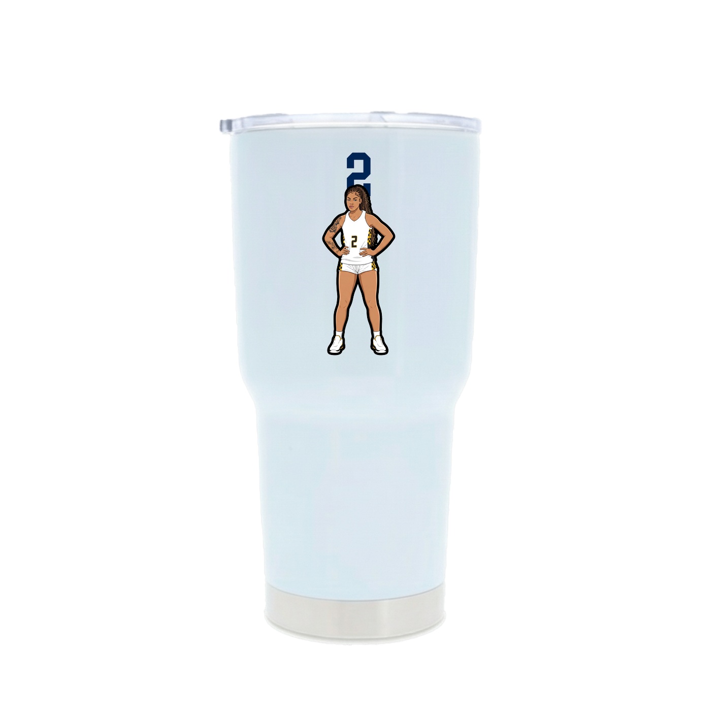 30oz Stainless Steel Tumbler — Number Top in White